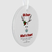 Oh Deer Wat Een Jaar 2023 Grappig Quote Kerst Ornament (voorkant)