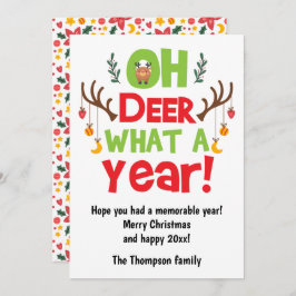 Oh Deer Wat een jaar 2025 Rendier Kerstmis Feestdagenkaart
