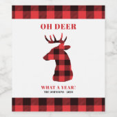 Oh Deer wat een jaar Buffalo Spelde Naam Feestdage Wijn Etiket (Enkel label)