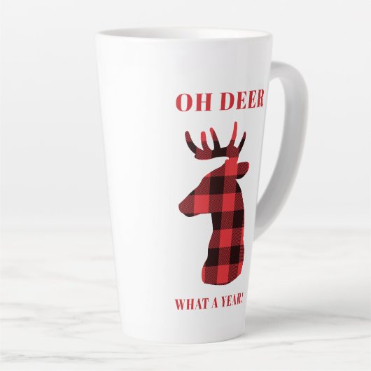 Oh Deer wat een jaar buffalo speldenFeestdagen Latte Mok (Rechterhoek)
