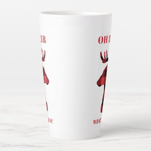 Oh Deer wat een jaar buffalo speldenFeestdagen Latte Mok (Voorkant)
