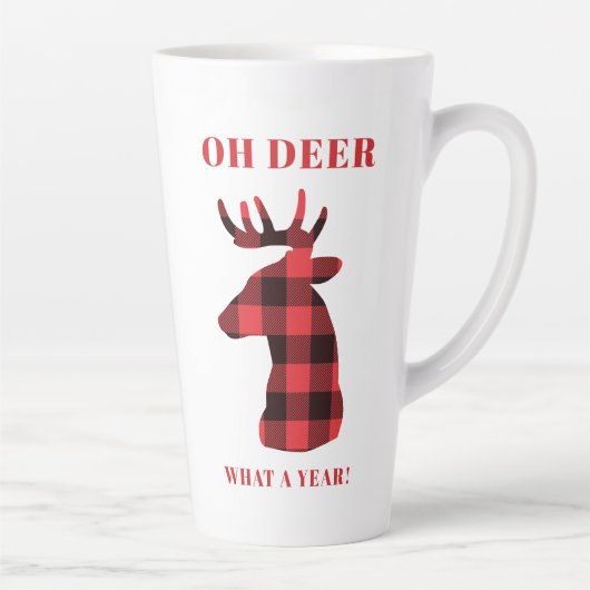 Oh Deer wat een jaar buffalo speldenFeestdagen Latte Mok (Rechts)
