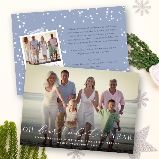 Oh Deer wat een jaar eenvoudige Typografie Moderne Feestdagenkaart