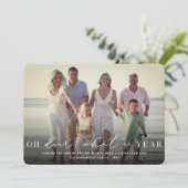 Oh Deer wat een jaar eenvoudige Typografie Moderne Feestdagenkaart (Staand voorkant)