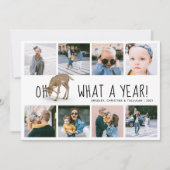 "Oh Deer, wat een jaar!" Foto met kerstmis Feestdagenkaart (Voorkant)