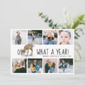 "Oh Deer, wat een jaar!" Foto met kerstmis Feestdagenkaart (Staand voorkant)