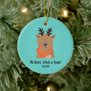 Oh Deer, wat een jaar, grappig 2020 kerstboomkroon Keramisch Ornament