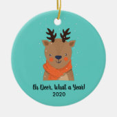 Oh Deer, wat een jaar, grappig 2020 kerstboomkroon Keramisch Ornament (Voorkant)