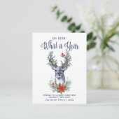 Oh Deer wat een jaar kerstfeestelijke groet Briefkaart (Staand voorkant)