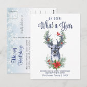 Oh Deer wat een jaar kerstfeestelijke groet Briefkaart (Voorkant / Achterkant)
