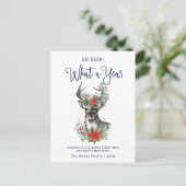 Oh Deer wat een jaar kerstfeestelijke groet Briefkaart (Staand voorkant)