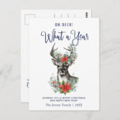 Oh Deer wat een jaar kerstfeestelijke groet Briefkaart (Voorkant / Achterkant)