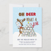 Oh Deer wat een jaar kerstgezelschap Feestdagenkaart (Voorkant)