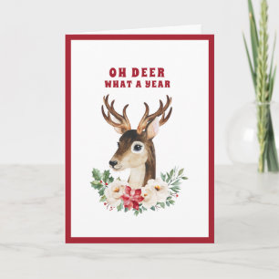 Oh Deer Wat een jaar Kerstmis Kaart