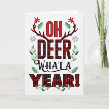 Oh DEER Wat een jaar kersttartan Typografie