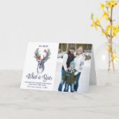 Oh Deer wat een jaar Merry Kerstmis 2 FOTO Kaart (Gele Bloem)