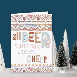 Oh Deer Wat een jaar Nordic Christmas Fairisle Feestdagen Kaart