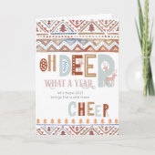 Oh Deer Wat een jaar Nordic Christmas Fairisle Feestdagen Kaart (Voorkant)