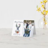 Oh Deer wat een jaar prettige kerst 2-fotokaart Kaart (Gele Bloem)