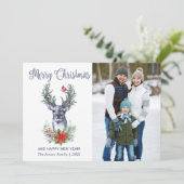Oh Deer wat een jaar prettige kerstfeestelijke fot Feestdagenkaart (Staand voorkant)