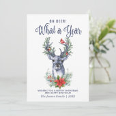 Oh Deer wat een jaar prettige kerstgroet Feestdagenkaart (Staand voorkant)