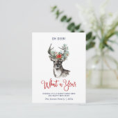 Oh Deer wat een jaar prettige kerstgroet Feestdagenkaart (Staand voorkant)