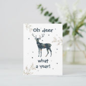 Oh Deer wat een jaar Quarantine Rustige Kerstmis Feestdagenkaart (Staand voorkant)