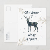 Oh Deer wat een jaar Quarantine Rustige Kerstmis Feestdagenkaart (Voorkant / Achterkant)