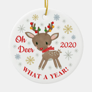 Oh Deer wat een jaar rendierkerst kost Keramisch Ornament