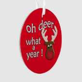Oh Deer wat een jaar rendierkerst Ornament (voorkant)