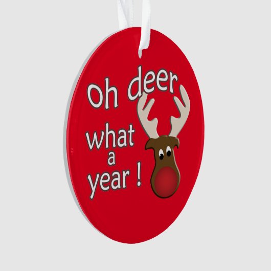 Oh Deer wat een jaar rendierkerst Ornament (voorkant)