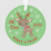 Oh Deer wat een jaar rendiermaskergroen Ornament (achterkant)