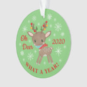 Oh Deer wat een jaar rendiermaskergroen Ornament (voorkant)