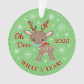 Oh Deer wat een jaar rendiermaskergroen Ornament (voorkant)
