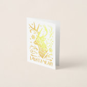 Oh Deer wat een jaar rendiertypografie kerst Folie Kaarten (Voorkant)