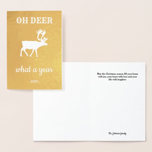 Oh Deer wat een jaar rendiervakantiekerst Folie Kaarten (Display)