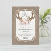 Oh Deer Waterverf Baby shower Invitation – Elegan Kaart (Staand voorkant)