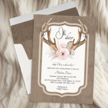 Oh Deer Waterverf Baby shower Invitation – Elegan