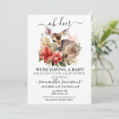 Oh Deer Waterverf Kerst Baby shower Kaart (Staand voorkant)
