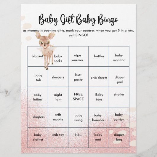 Oh Deer We hebben een baby shower Games Flyer (Voorkant)