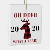 Oh Deer What a Year 2020 Buffalo Pset Keramisch Ornament (Rechts)