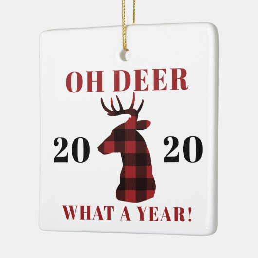 Oh Deer What a Year 2020 Buffalo Pset Keramisch Ornament (Links)