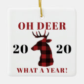 Oh Deer What a Year 2020 Buffalo Pset Keramisch Ornament (Voorkant)
