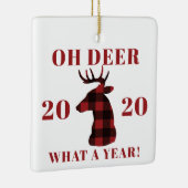 Oh Deer What a Year 2020 Buffalo Pset Keramisch Ornament (Rechts)