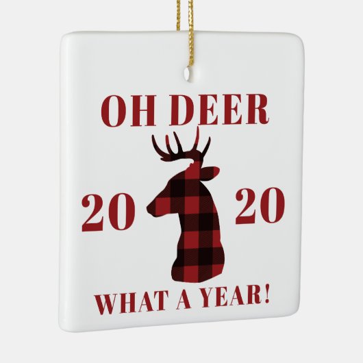 Oh Deer What a Year 2020 Buffalo Pset Keramisch Ornament (Rechts)