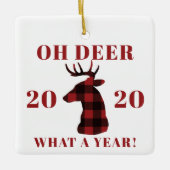 Oh Deer What a Year 2020 Buffalo Pset Keramisch Ornament (Voorkant)