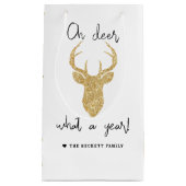 Oh Deer, What A Year! Funny Christmas Holiday Klein Cadeauzakje (Voorkant)