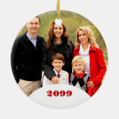 Oh Deer What a Year Kerstfoto Keramisch Ornament (Achterkant)