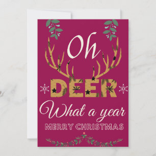 Oh deer what a year Merry Christmas Feestdagenkaart