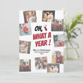 Oh Deer, What A Year! Personalize Christmas Photos Feestdagenkaart (Staand voorkant)